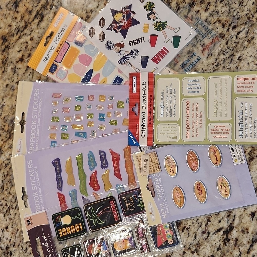 Scrapbook Stickers Lot- Over 75 sheets